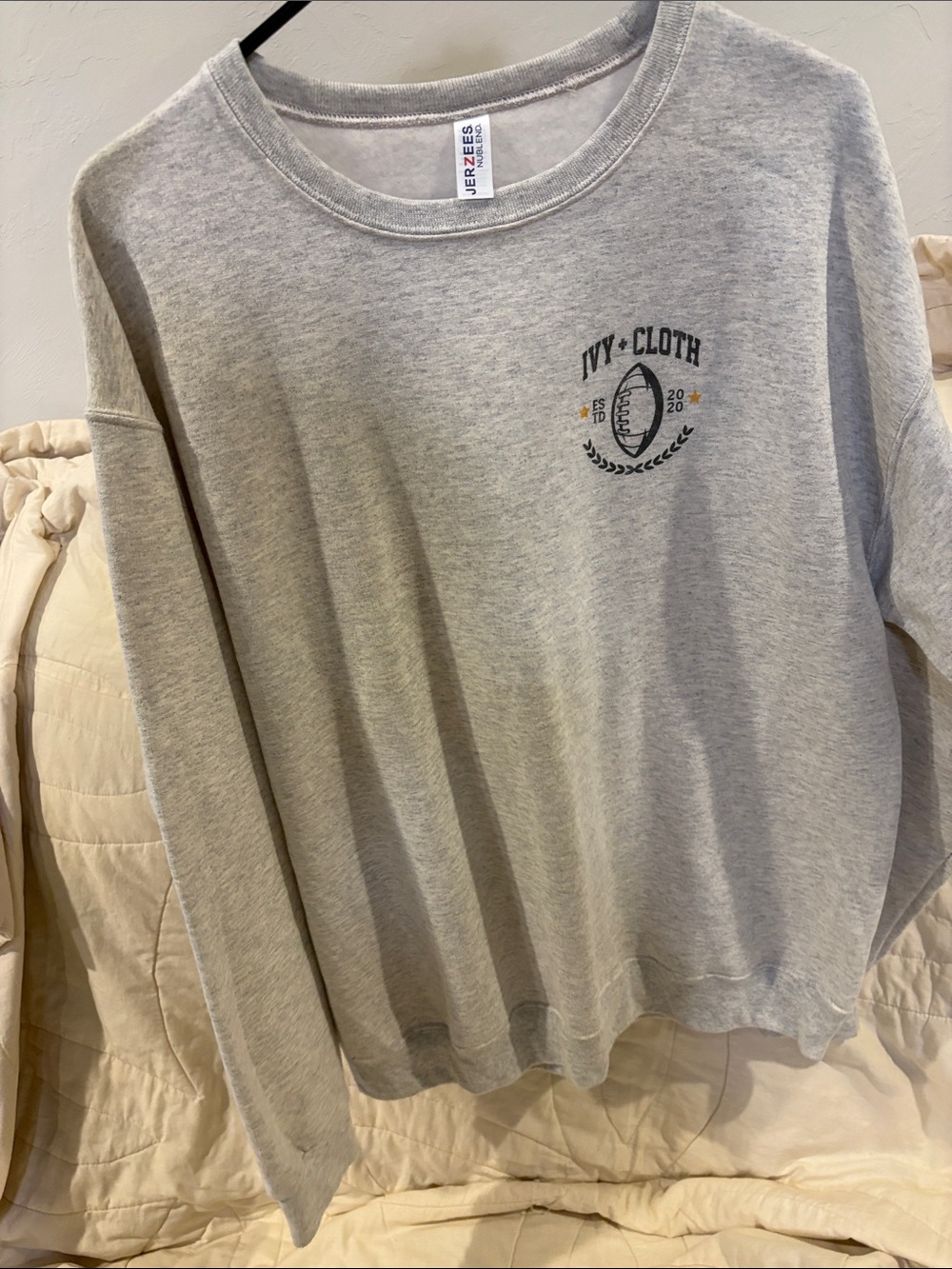Light Gray Crewneck Sweatshirt - Casual Women's Pullover